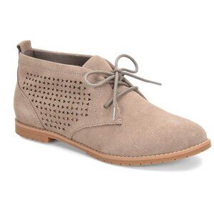 NEW Euro Soft by Softt Emmeline Taupe Ankle High Lace Up Low Leather Flat Boots